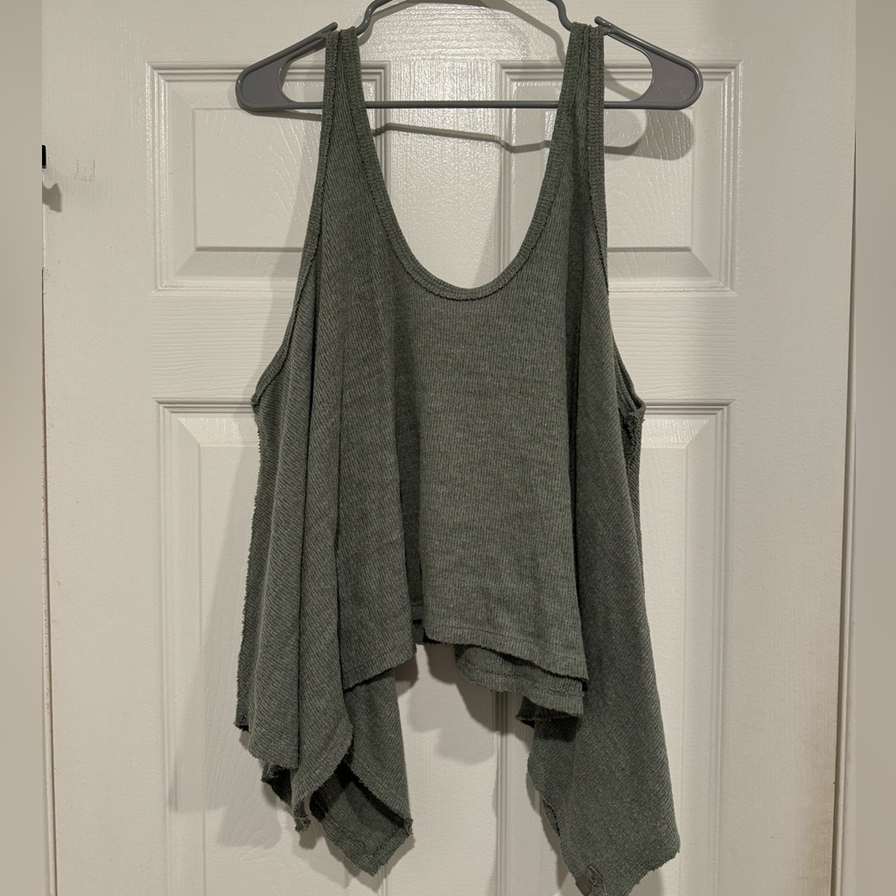 We The Free Olive Green Gauzy Tank - Size Medium - Worn Once